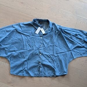 Banana Republic Blue Button-Up Top